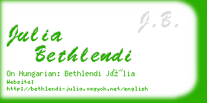 julia bethlendi business card